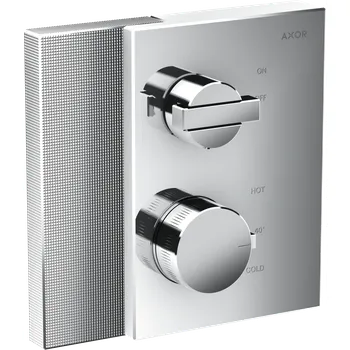 Vodovodní baterie AXOR Edge Termostat s podomítkovou instalací, s uzavíracím ventilem - diamantový brus, chrom 46751000