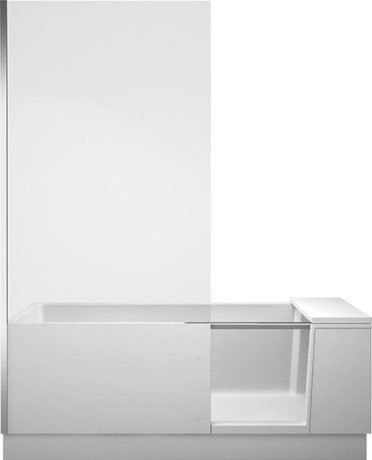 Duravit Shower + Bath - Vana se sprchovým koutem do levého rohu 1700x750 mm, s panelem a nohama, bílá/čiré sklo 700403000000000