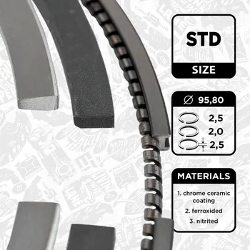 Píst motoru Sada pístních kroužků ET ENGINETEAM R1007000