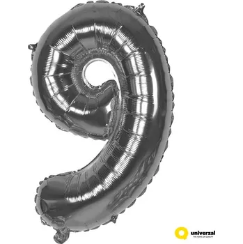 Balónek Nafukovací balónek - číslice 9, stříbrný, 60 cm