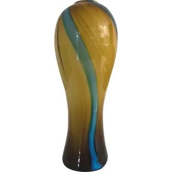 Váza Skleněná váza hnědá, výška 39 cm