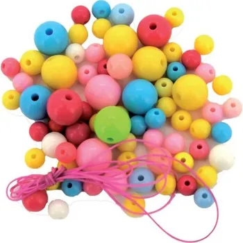 Dětské navlékací korálky Barevné korálky 6,8,12 mm, balení 72 ks