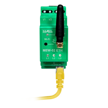 Centrální jednotka pro chytrou domácnost MEW-02-ETH | Zařízení pro měření spotřeby elektřiny (Wi-Fi + Ethernet) / vnější anténa / 3 fáze Varianta: Pouze jednotka MEW-02 ETH - bez měřících cívek