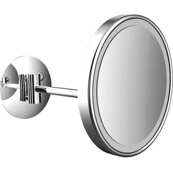 Zrcadlo Emco Cosmetic mirrors Pure LED - Nástěnné kulaté LED-holící a kosmetické zrcadlo s osvětleným dotykovým senzorem a přímé připojení, 3 násobné zvětšování, chrom 109406007