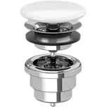 Villeroy & Boch - neuzavíratelný ventil, keramická krytka odtoku, bílá Alpin, 68080001