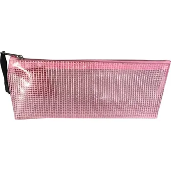 Penál Pouzdro na psací potřeby/drobnosti, růžové, rozměry: 9,5 x 21 x 3 cm