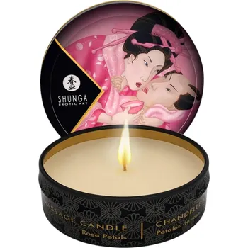 Masážní přípravek Shunga - Masážní svíčka - Růže (30 ml)