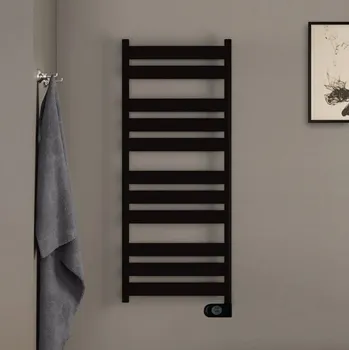 Radiátor Zehnder Zeta - Radiátor 1274x500 mm, pro elektrický provoz, Musa Eco, černá matná ZETBE-120-050/MQ