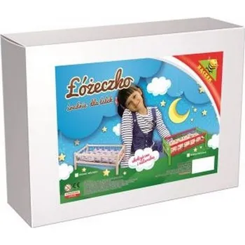 Kočárek pro panenku Postýlka dřevěná barevná