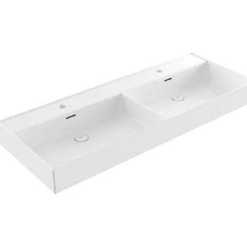 Umyvadlo BOCCHI Milano - Dvojumyvadlo 1200x465 mm, s přepadem, bílá lesklá