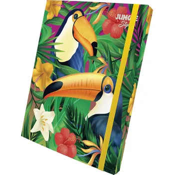 Box na sešity s gumou JUNGLE A4 (315x240mm) 130gr/m2