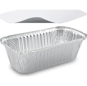 Nádobí Hliníkové misky s víčkem 1500 ml, 252 x 132 x 70 mm, 5 ks v balení