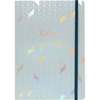 Sešit Sešit A5 a elastickým uzávěrem,šedo modrý, 96 listů, krémový papír 80g