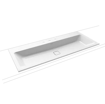 Umyvadlo Kaldewei Cono - Zápustné umyvadlo 1200x500 mm, bez přepadu, 3 otvory pro baterii, Perl-effekt, alpská bílá 901806033001