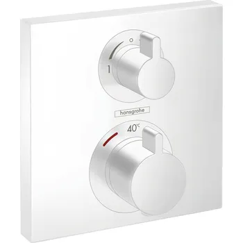 Vodovodní baterie Hansgrohe Ecostat Square termostat pod omítku pro 2 spotřebiče, matná bílá 15714700