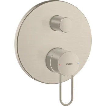 Vodovodní baterie AXOR Uno Páková vanová baterie s podomítkovou instalací, s třmenovou rukojetí, se zabudovanou bezpečnostní kombinací podle EN1717, kartáčovaný nikl 38428820