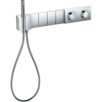 Vodovodní baterie AXOR Edge Modul termostatu Select 610/100 s podomítkovou instalací, pro 4 spotřebiče - diamantový brus, chrom 46721000