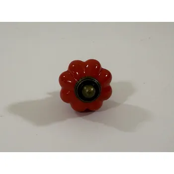 Nábytkové kování PORCELÁNOVÁ ÚCHYTKA - ČERVENÁ
