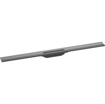 Odvodňovací žlab Hansgrohe RainDrain Flex KARTÁČOVANÝ ČERNÝ CHROM Vrchní sada sprchového žlabu 1000, zkracovatelný, pro instalaci ke stěně