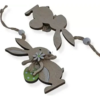 Velikonoční zajíc ze dřeva k zavěšení - 1 ks