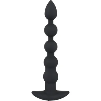 Vibrátor Black Velvet - nabíjecí anální vibrátor s 5 perličkami (černý)