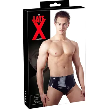 Vibrátor LATEX - pánské spodní prádlo s vnitřním kuželovým análním dildem (černé) - M