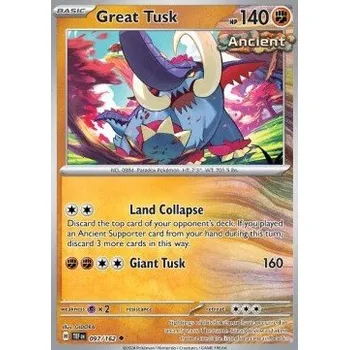 Volný čas Pokémon TEF 097/162 Great Tusk - Temporal Forces Stav: Near Mint, Verze: NORMAL