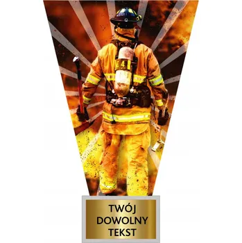 Hasičská soška HASIČ 20 cm sklo s popisem
