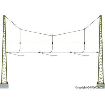 Modelová železnice VIESSMANN 4162 H0 Trakční vedení - stožáry 150mm s příčným lanem 235mm VI41620