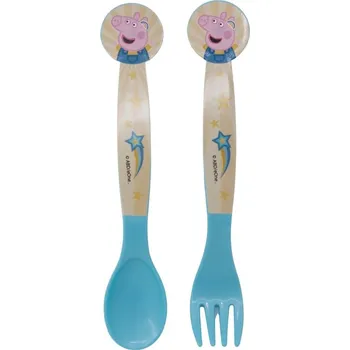 Příbor Sada 2 ks plastových příborů Prasátko Peppa