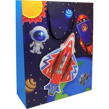 Dárková taška Taška dárková M 18x23x10 cm, dětský motiv astronaut