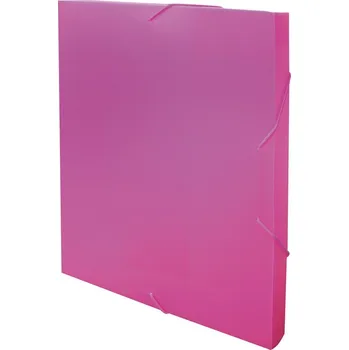 Archivační box Krabice na spisy REGORD tříklopá s gumou, růžová, formát A4