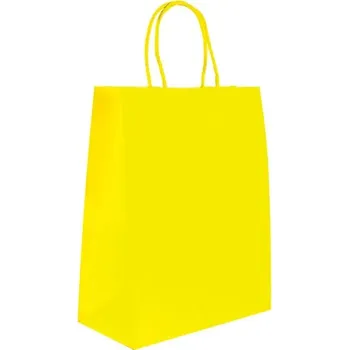Dárková taška Papírová taška žlutá 21x11x27, kroucené ucho