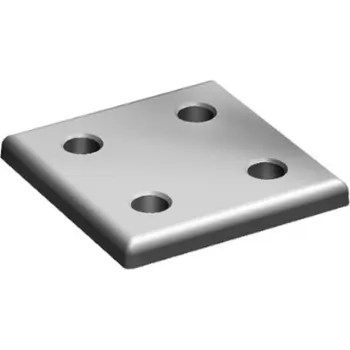 Nábytkové kování Spojovací deska hliníková čtyřúhelníková 4 otvory, 1 drážka 093VA5151