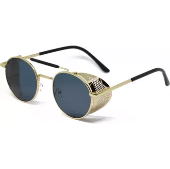 Sluneční brýle Oválné sluneční brýle Cyber Steampunk Zlato- kouřové