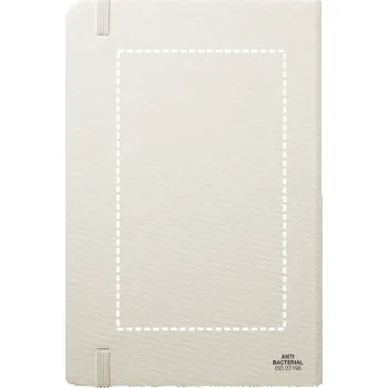 Zápisník MONDRIAN. Zápisník A5 v rPET s antibakteriální úpravou 10 Zadní část, 90 x 150 Digitální Transfer, 6 barvy