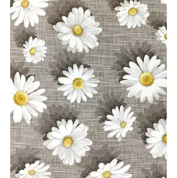 Loneta dekorační látka kopretiny na béžové | RTex