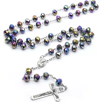 Náhrdelník Růženec se skleněnými korálky Happy Rainbow