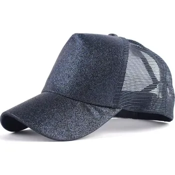 Kšiltovka Dámská kšiltovka s brokátem na culík Tmavě Modrá