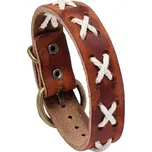 Kožený náramek Vytenis 21.5 cm Hnědý