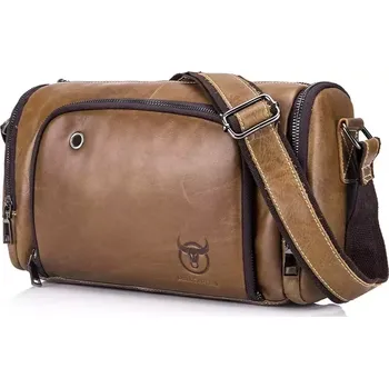 Bullcaptain pánská kožená Travel taška Ernest Khaki