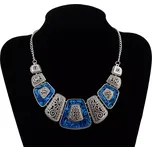 Bižuterní náhrdelník Vintage Wood Stříbrno-modrý