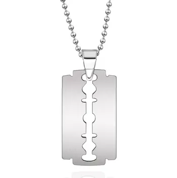 Přívěsek Přívěsek z chirurgické oceli - Žiletka - Model BEZ ŘETÍZKU (pouze přívěsek)