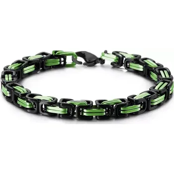 Náramek Pánský náramek z oceli Be Hard Zelený 8 mm / 19-24 cm - Délka 21 cm