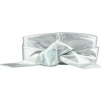 Opasek Dámský stříbrný široký pásek z umělé kůže