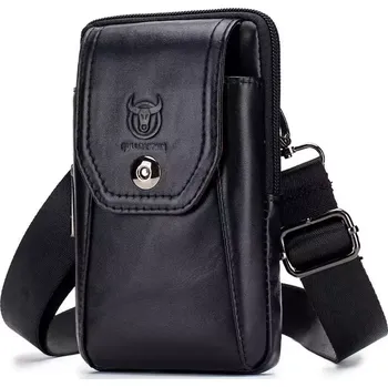 Ledvinka Bullcaptain pánská kožená taška i ledvinka Bassus Černá