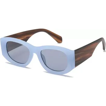 GISELLE Wood edition Dámské oválné sluneční brýle Modré