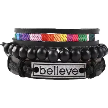 Náramek Třídílná sada dámských náramků Believe