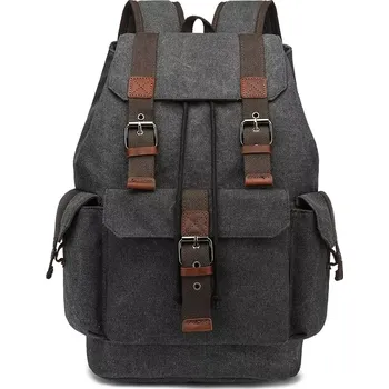 Městský batoh Canvasio plátěný stahovací batoh Bilder Černý 25L