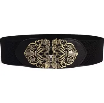 Opasek Lifestyle Dámský elastický pásek s přezkou Vintage Černý